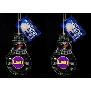 LSU Tigers NCAA Acrylic Traditional Snowman Ornament 2 Pack